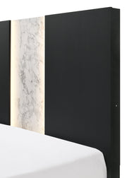 Rangley Black Queen LED Panel Bed - Gate FurnitureQueen Bed