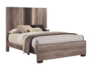 Rangley Brown King LED Panel Bed - Gate FurnitureKing Bed