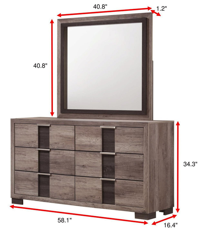 Rangley Brown LED Panel Bedroom Set - Gate FurnitureBedroom Set