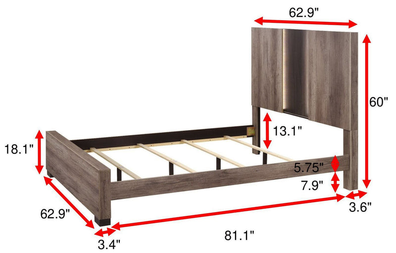 Rangley Brown LED Panel Bedroom Set - Gate FurnitureBedroom Set