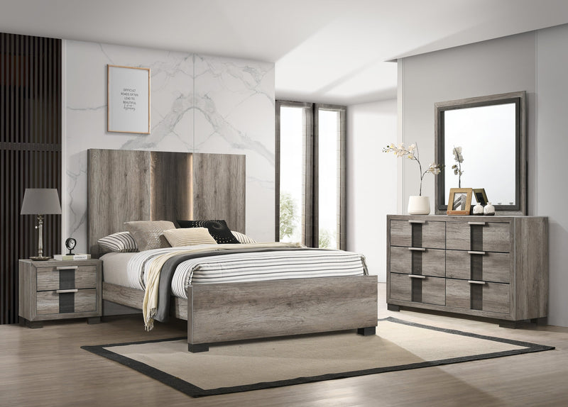 Rangley Brown LED Panel Bedroom Set - Gate FurnitureBedroom Set