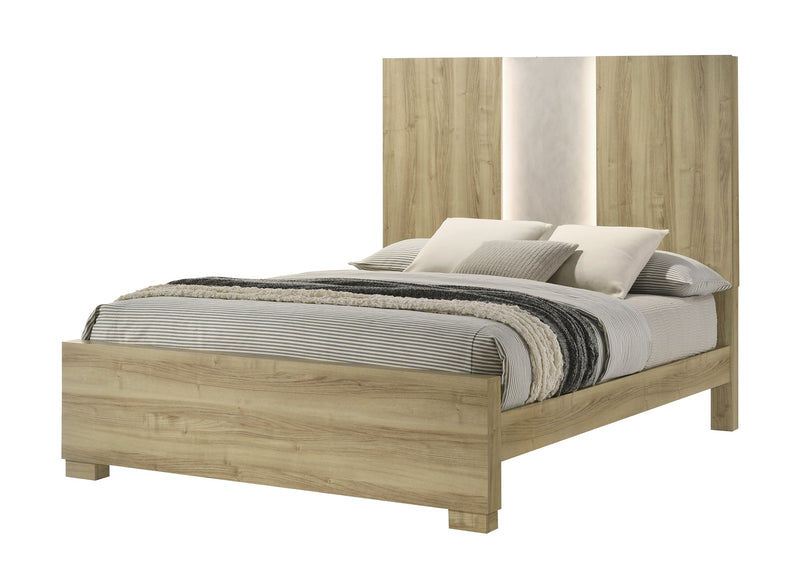 Rangley Driftwood King LED Panel Bed - Gate FurnitureKing Bed