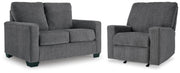 Rannis Pewter Twin Sofa Sleeper and Recliner - 53602U2