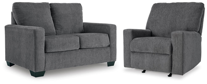 Rannis Pewter Twin Sofa Sleeper and Recliner - 53602U2