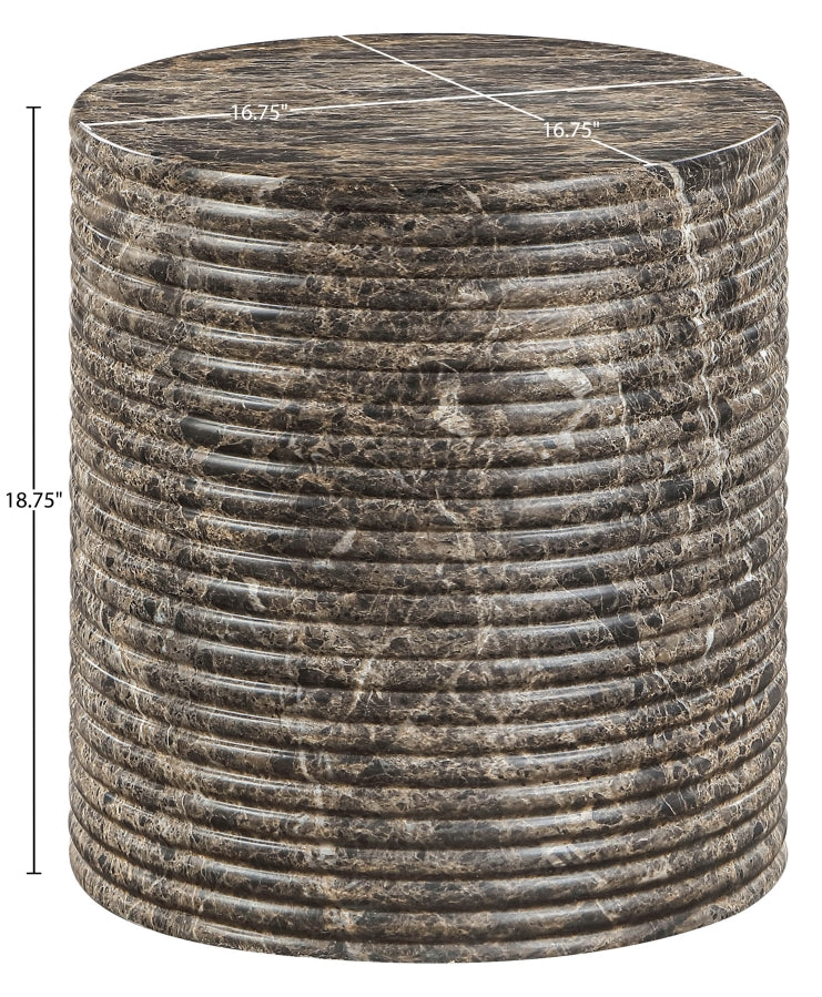 Rapallo Concrete Indoor/Outdoor End Table in Brown - 758Brown-ET