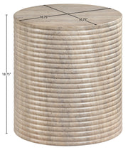 Rapallo Concrete Indoor/Outdoor End Table in Travertine - 758Travertine-ET