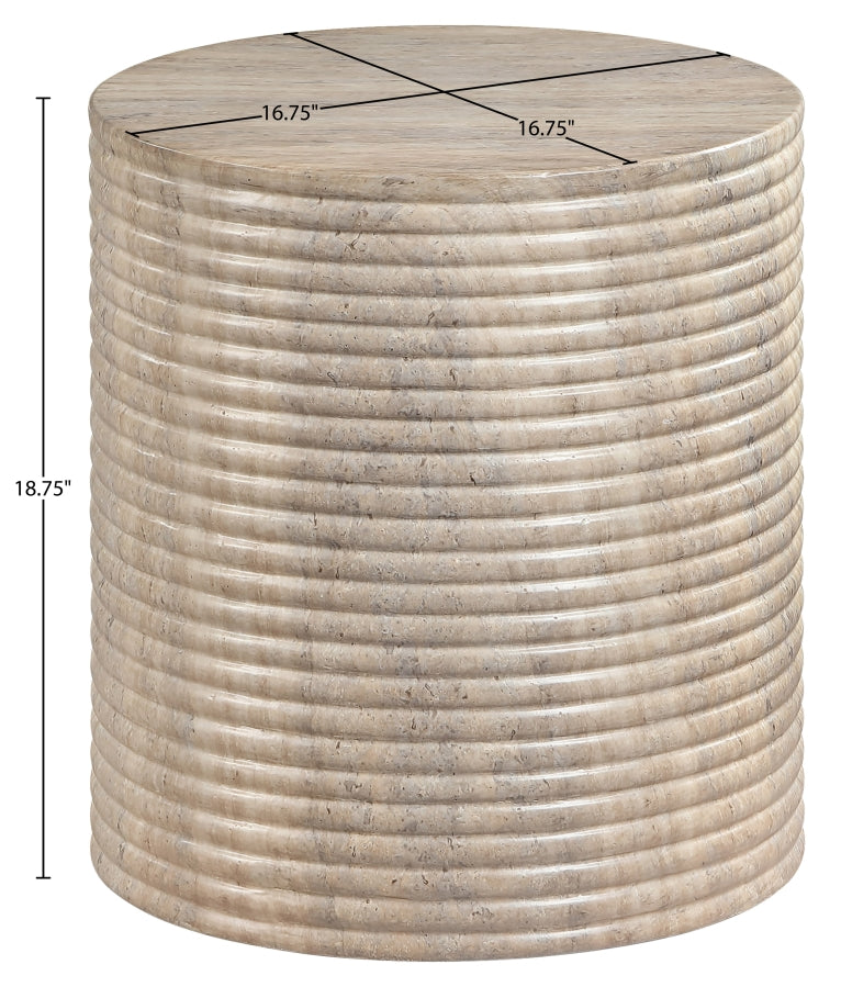 Rapallo Concrete Indoor/Outdoor End Table in Travertine - 758Travertine-ET