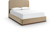 Rava Velvet Upholstered Full Bed in Beige - RavaBeige-F