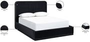 Rava Velvet Upholstered Full Bed in Black - RavaBlack-F