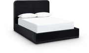 Rava Velvet Upholstered Full Bed in Black - RavaBlack-F