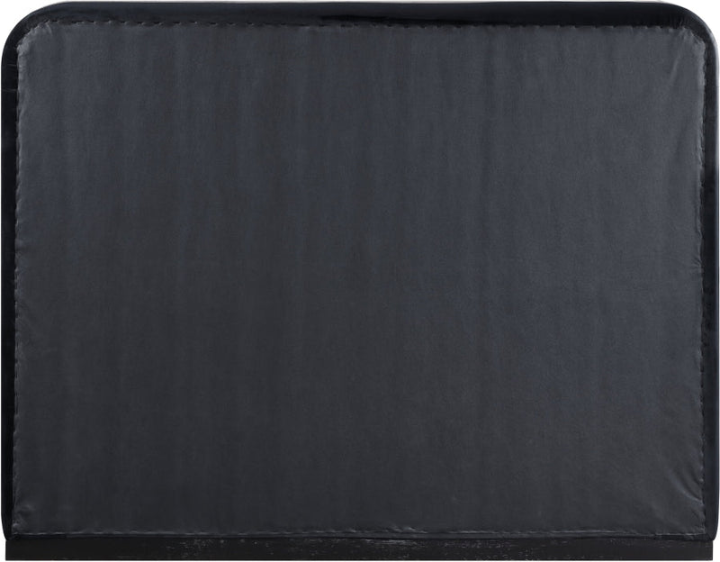 Rava Velvet Upholstered Full Bed in Black - RavaBlack-F