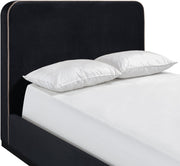 Rava Velvet Upholstered Full Bed in Black - RavaBlack-F