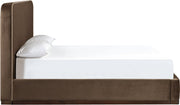 Rava Velvet Upholstered Full Bed in Brown - RavaBrown-F