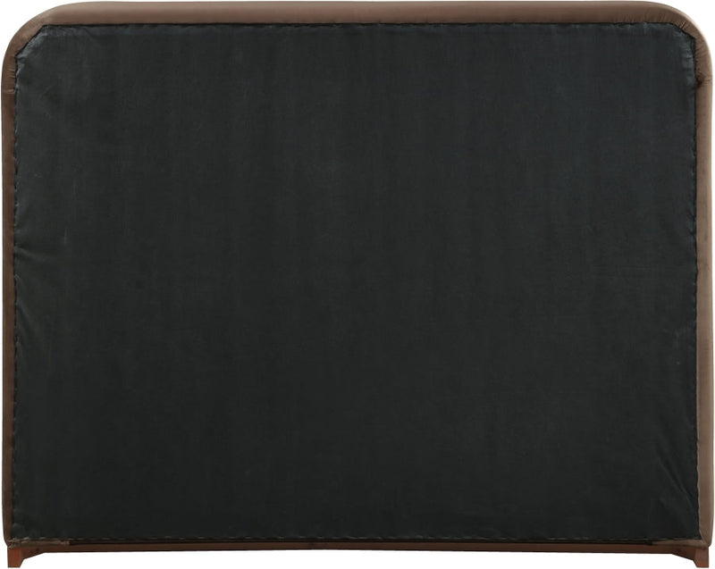 Rava Velvet Upholstered Full Bed in Brown - RavaBrown-F