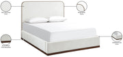 Rava Velvet Upholstered Full Bed in Cream - RavaCream-F