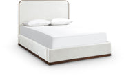 Rava Velvet Upholstered Full Bed in Cream - RavaCream-F