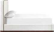 Rava Velvet Upholstered Full Bed in Cream - RavaCream-F