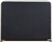 Rava Velvet Upholstered Full Bed in Cream - RavaCream-F