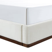 Rava Velvet Upholstered Full Bed in Cream - RavaCream-F