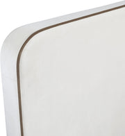 Rava Velvet Upholstered Full Bed in Cream - RavaCream-F