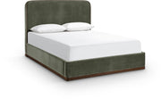 Rava Velvet Upholstered Full Bed in Green - RavaGreen-F