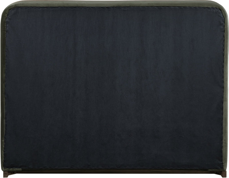 Rava Velvet Upholstered Full Bed in Green - RavaGreen-F