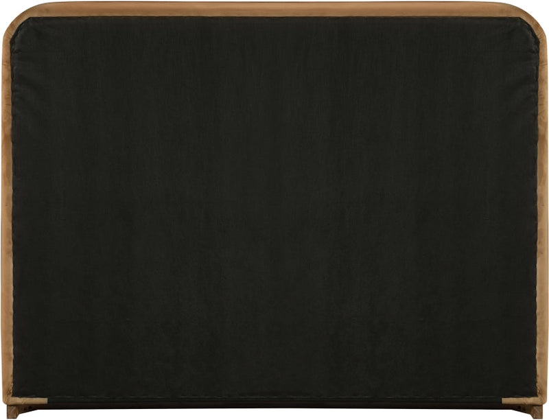Rava Velvet Upholstered Full Bed in Saddle - RavaSaddle-F
