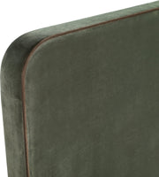 Rava Velvet Upholstered Queen Bed in Green - RavaGreen-Q