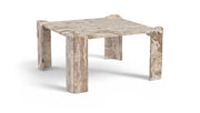 Ravello Genuine Marble Coffee Table in Beige - 77007Beige-CT