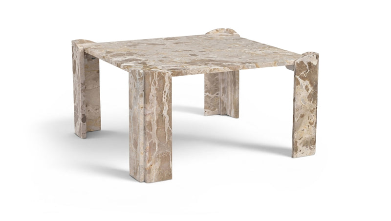 Ravello Genuine Marble Coffee Table in Beige - 77007Beige-CT