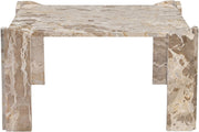 Ravello Genuine Marble Coffee Table in Beige - 77007Beige-CT