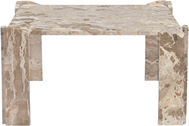 Ravello Genuine Marble Coffee Table in Beige - 77007Beige-CT