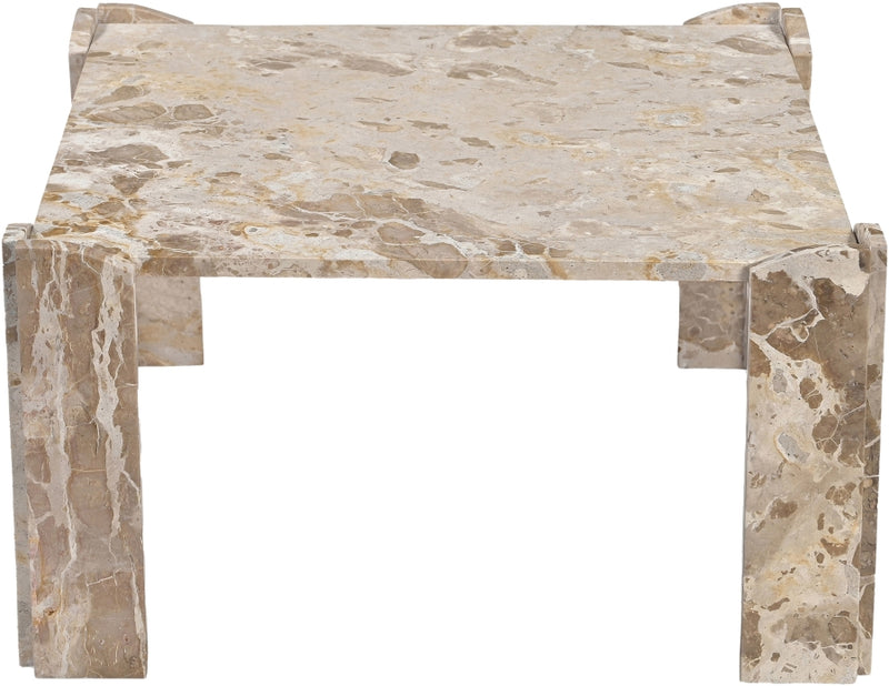 Ravello Genuine Marble Coffee Table in Beige - 77007Beige-CT