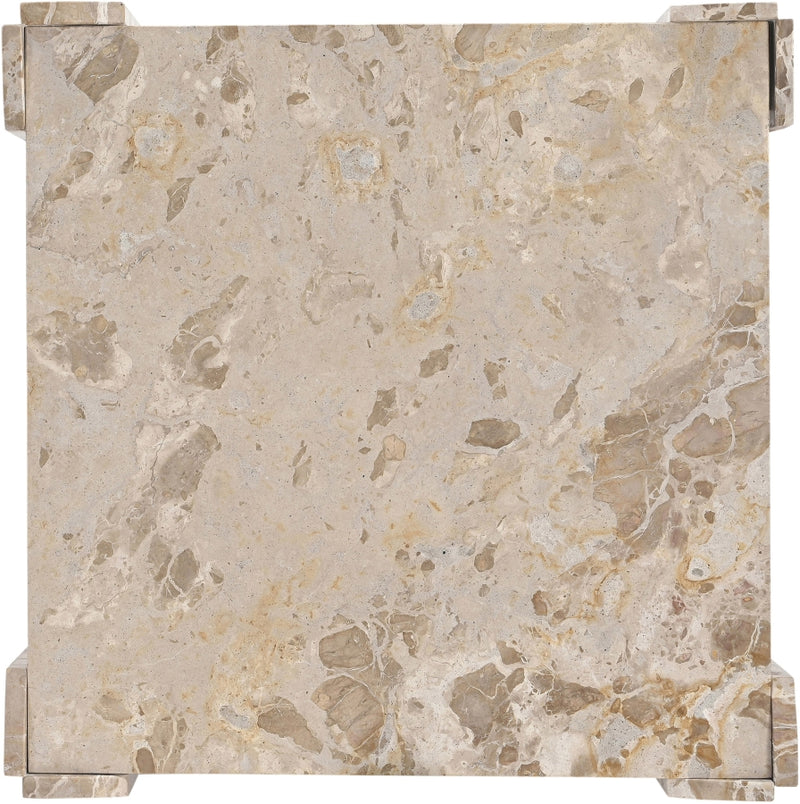 Ravello Genuine Marble Coffee Table in Beige - 77007Beige-CT