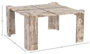 Ravello Genuine Marble Coffee Table in Beige - 77007Beige-CT