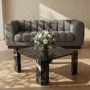 Ravello Genuine Marble Coffee Table in Black - 77007Black-CT
