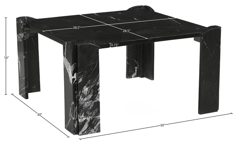 Ravello Genuine Marble Coffee Table in Black - 77007Black-CT