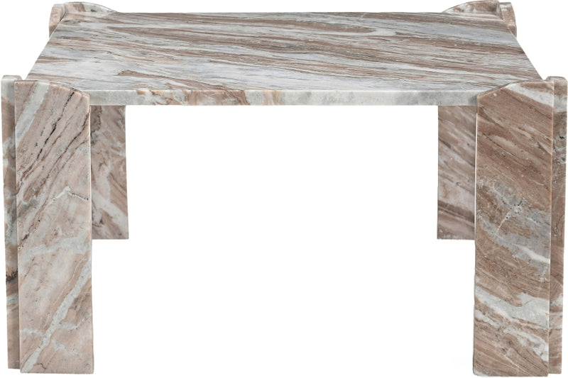 Ravello Genuine Marble Coffee Table in Brown - 77007Brown-CT