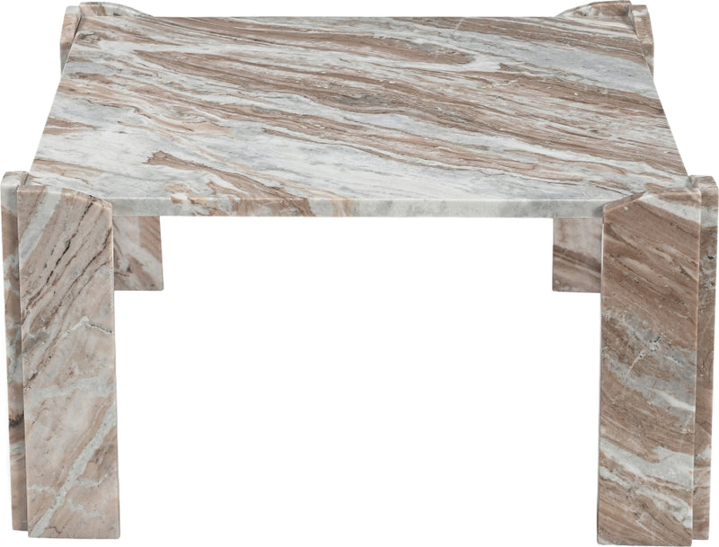 Ravello Genuine Marble Coffee Table in Brown - 77007Brown-CT