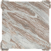 Ravello Genuine Marble Coffee Table in Brown - 77007Brown-CT