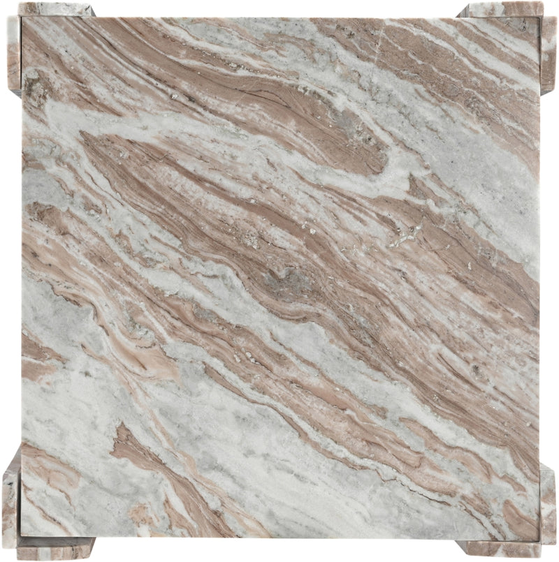 Ravello Genuine Marble Coffee Table in Brown - 77007Brown-CT