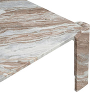 Ravello Genuine Marble Coffee Table in Brown - 77007Brown-CT