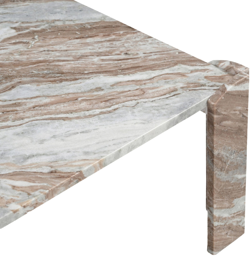 Ravello Genuine Marble Coffee Table in Brown - 77007Brown-CT
