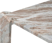 Ravello Genuine Marble Coffee Table in Brown - 77007Brown-CT