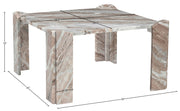 Ravello Genuine Marble Coffee Table in Brown - 77007Brown-CT