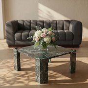 Ravello Genuine Marble Coffee Table in Green - 77007Green-CT