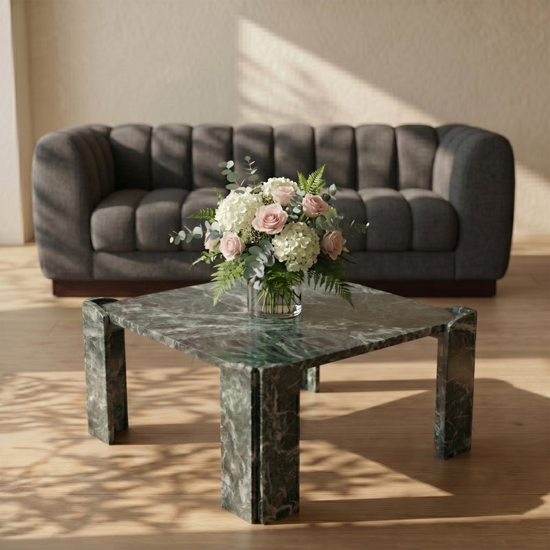 Ravello Genuine Marble Coffee Table in Green - 77007Green-CT