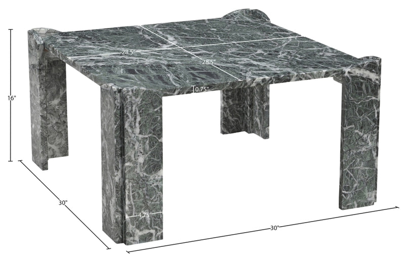 Ravello Genuine Marble Coffee Table in Green - 77007Green-CT