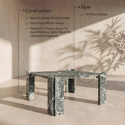 Ravello Genuine Marble Coffee Table in Green - 77007Green-CT