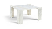 Ravello Genuine Marble Coffee Table in White - 77007White-CT